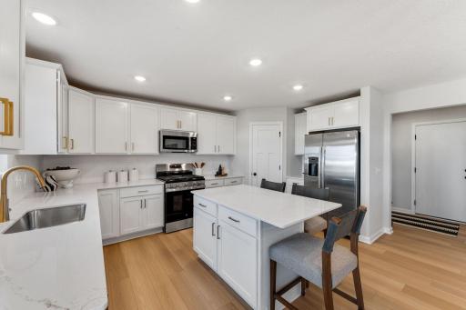 Room at the island for 3 counter stools for casual dining and entertaining!