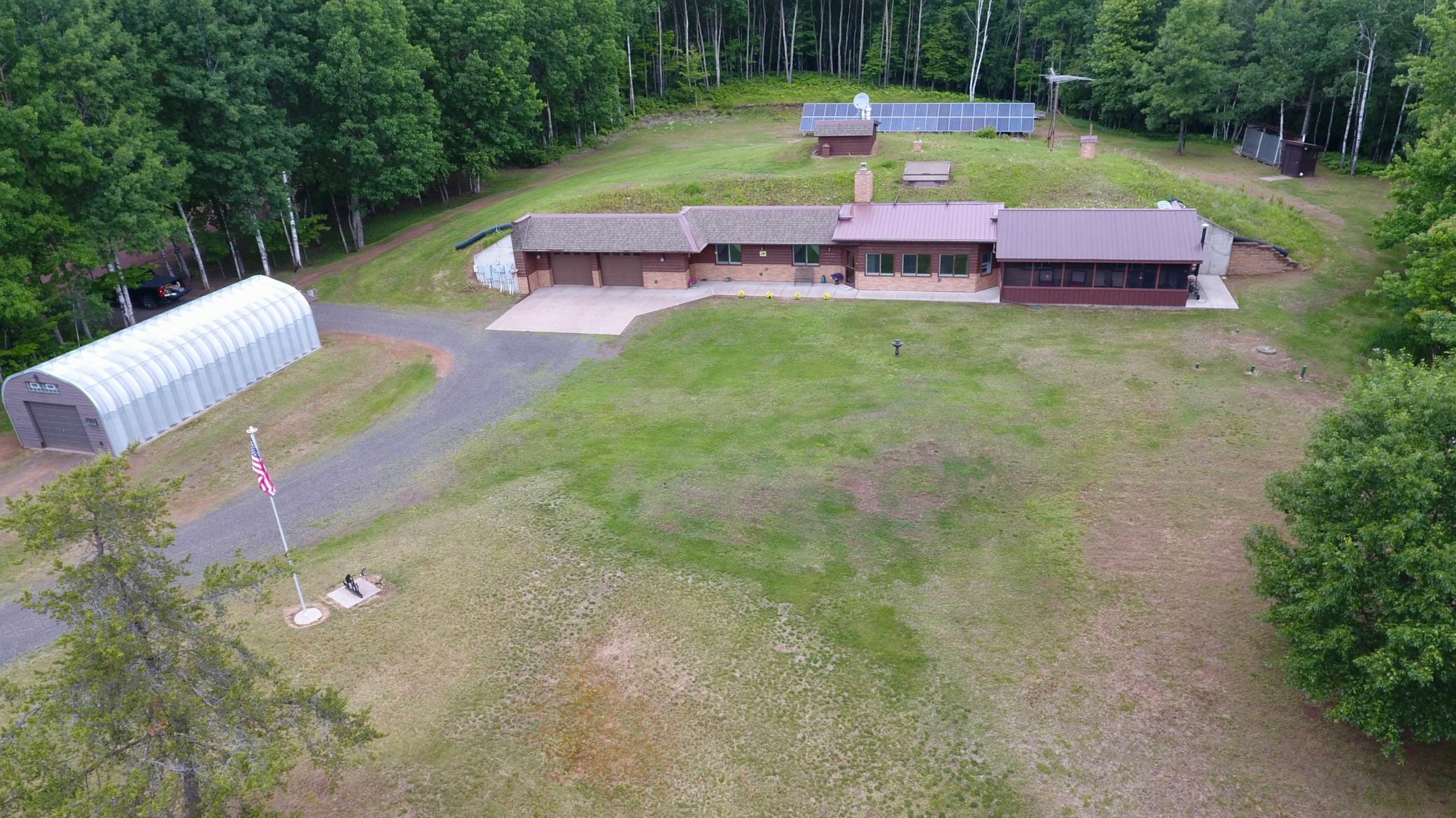 The solar array can be seen in the area above the home.