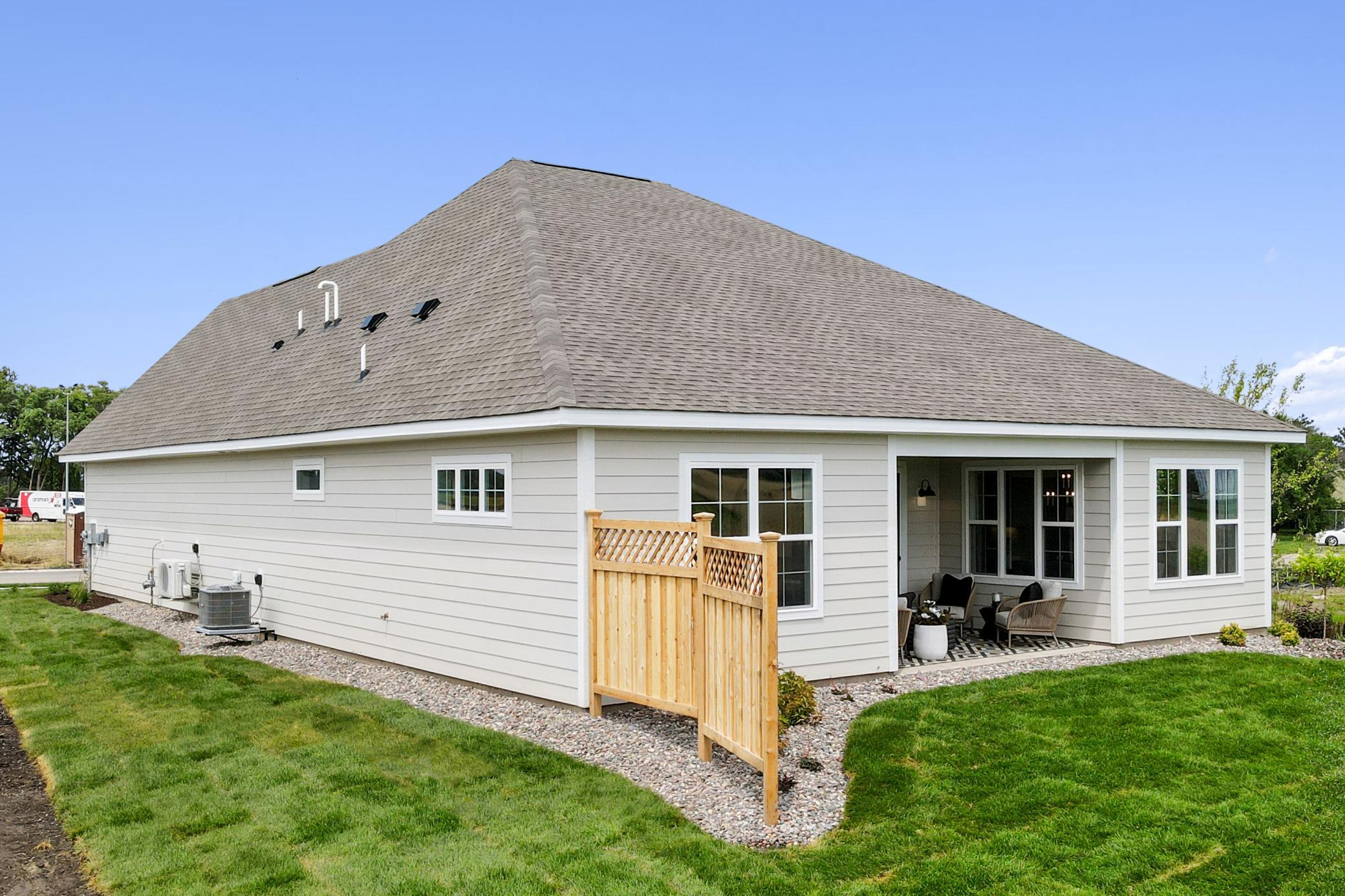 Privacy fence and covered patio- representational photo