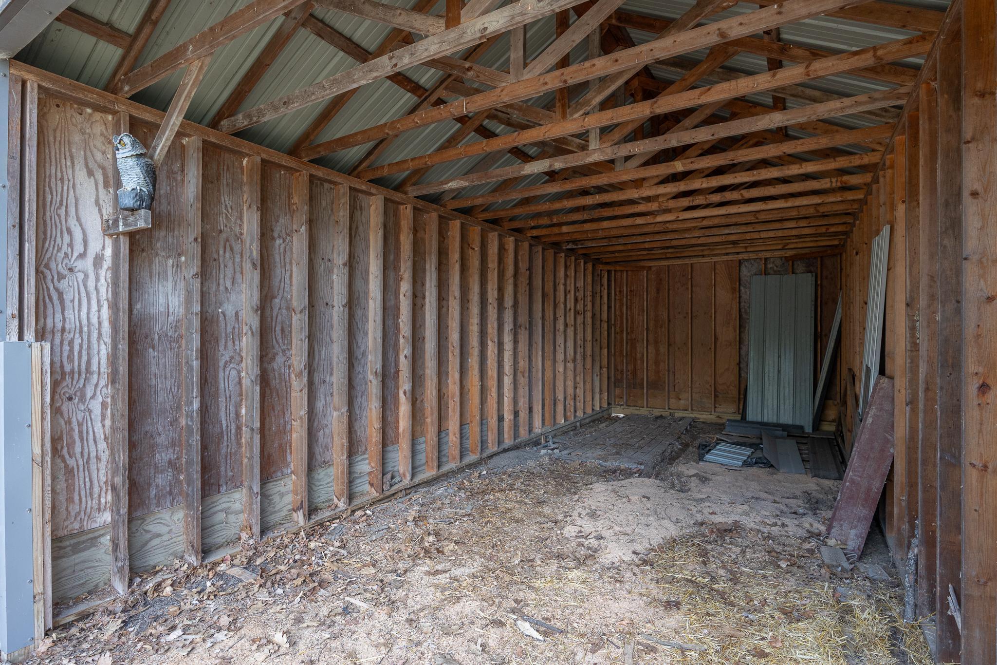 Interior of storage building