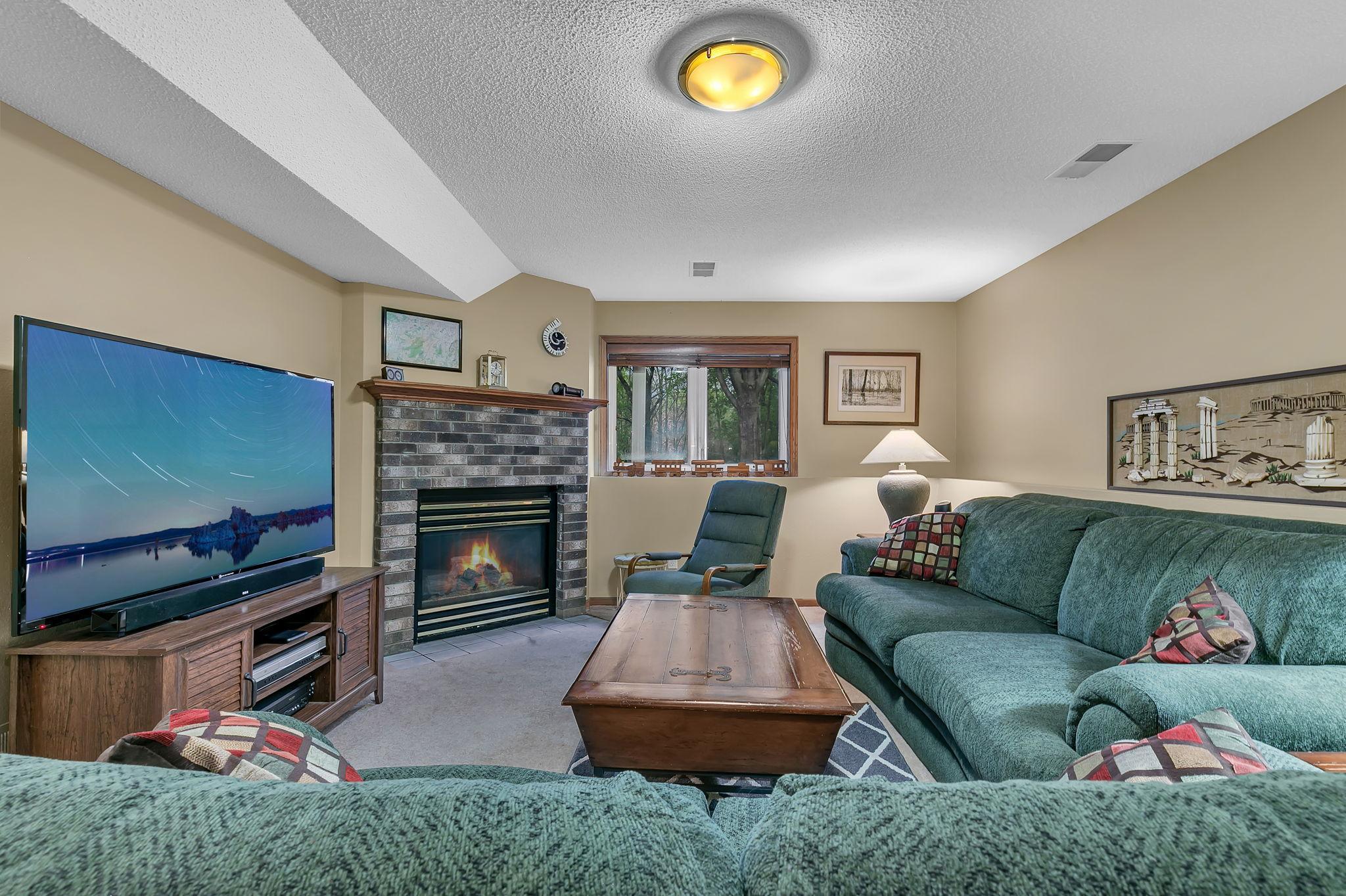 Family room with gas fireplace