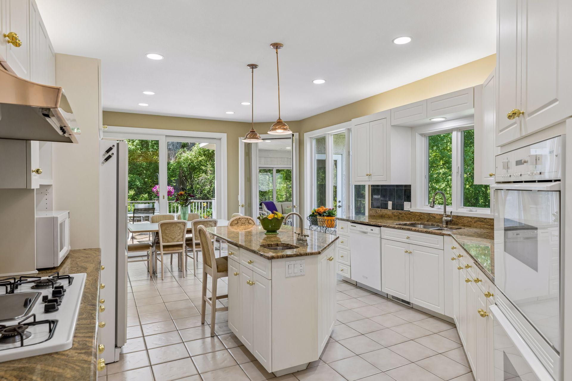 Large kitchen with center island