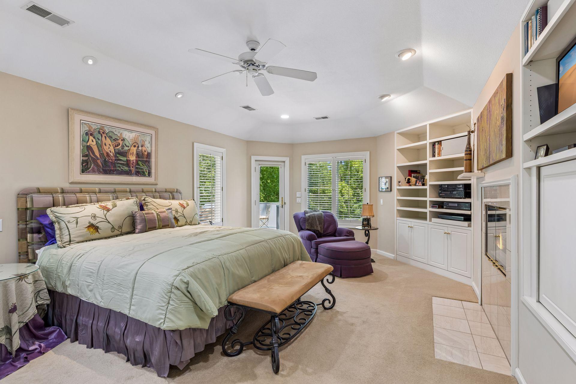 Primary bedroom with it's own private deck