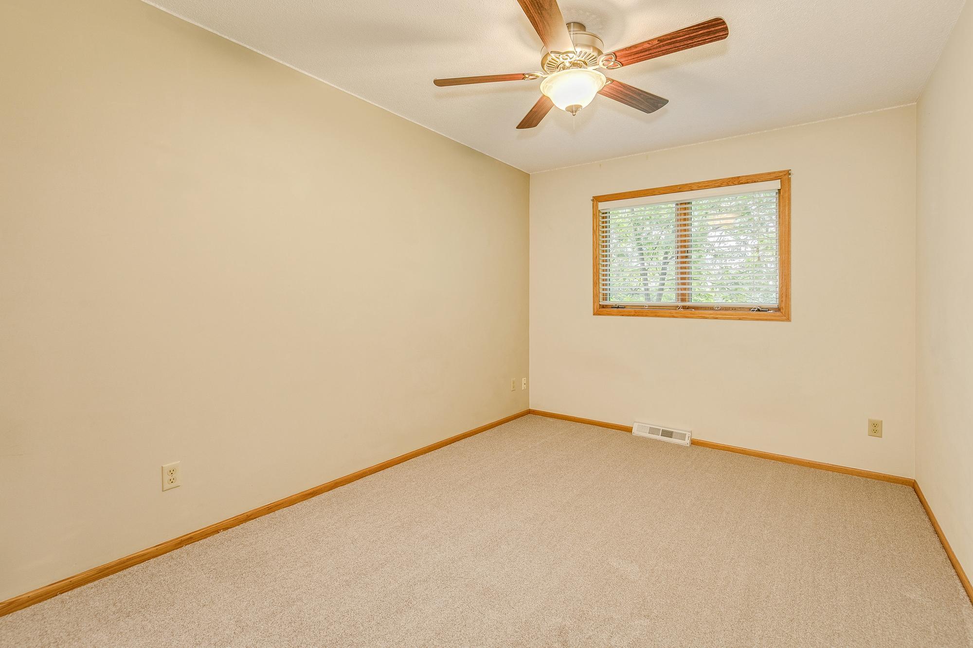 Upper 3rd Bedroom with New Carpet and Ceiling Fan