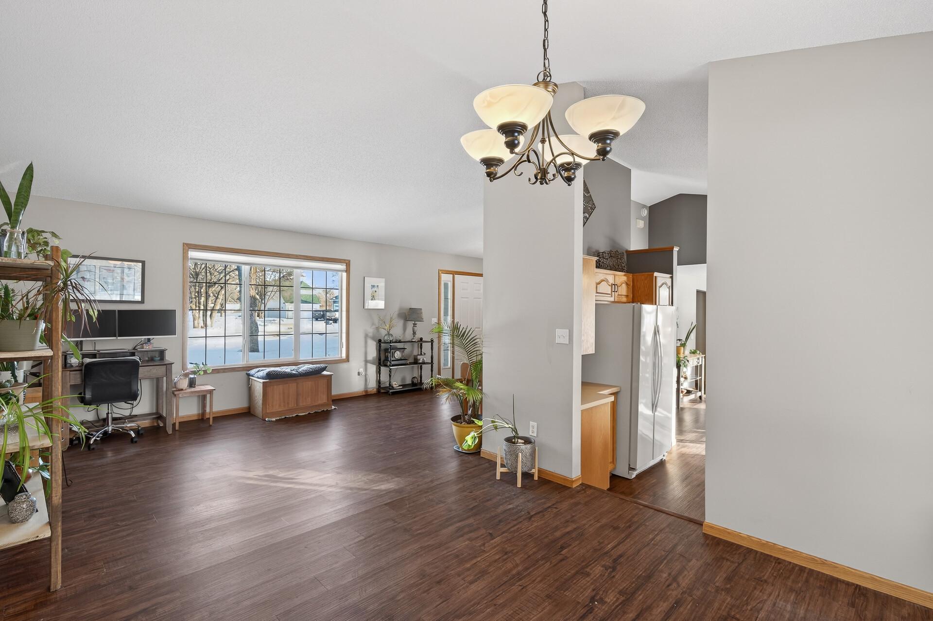 looking into the living room from the formal dining room