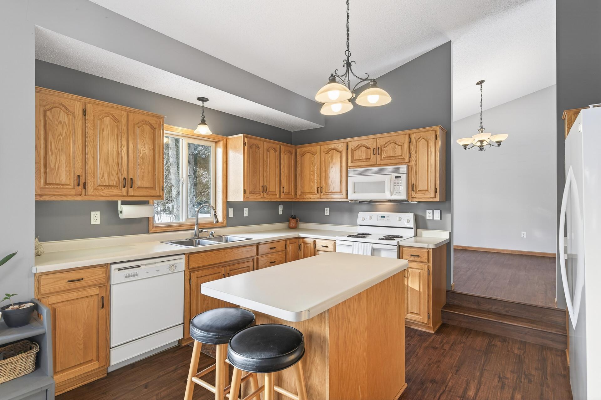 Large kitchen with vaulted ceilings