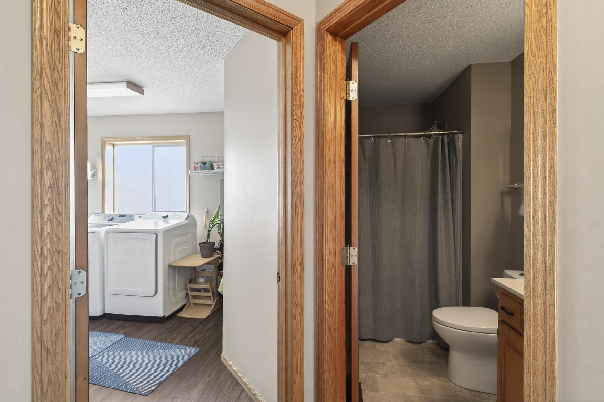 Main level bathroom and laundry room/mud room