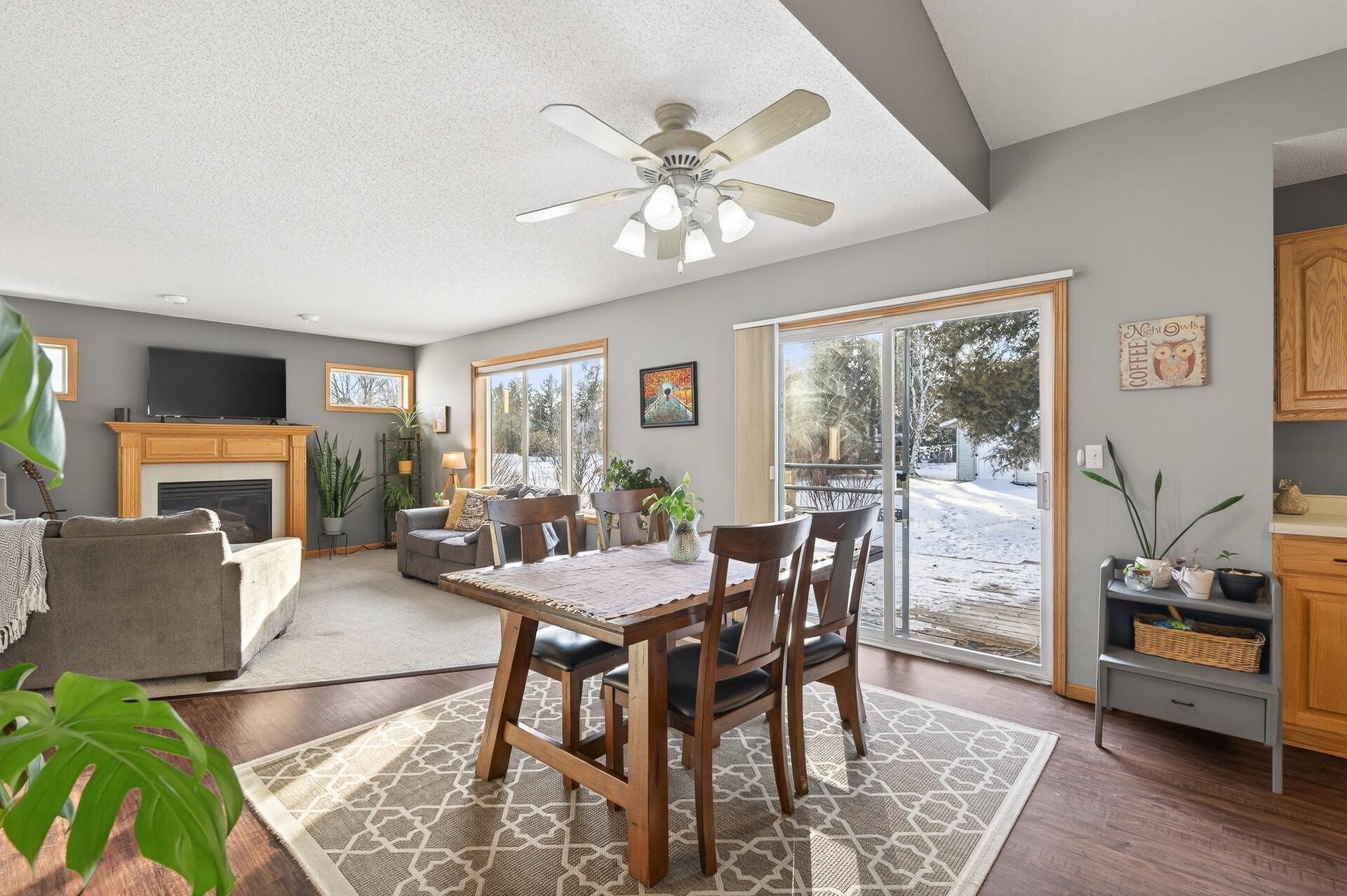 Informal dining room leading out to the back deck