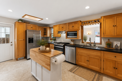 Modern kitchen with warm wood tones.png