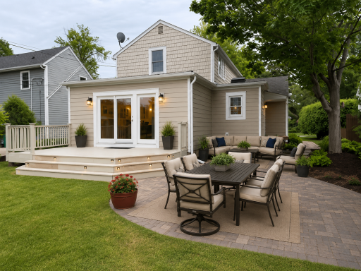 Cozy backyard patio with lush greenery.png