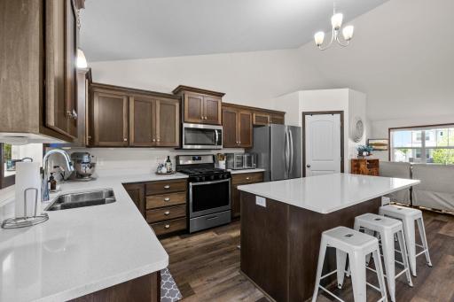 Spacious eat-in kitchen with a walk-in pantry