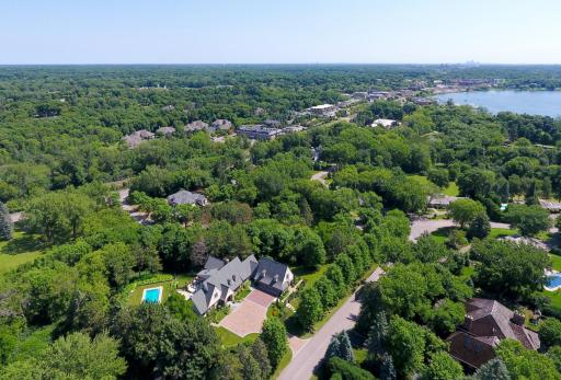 Aerial Facing Downtown Wayzata