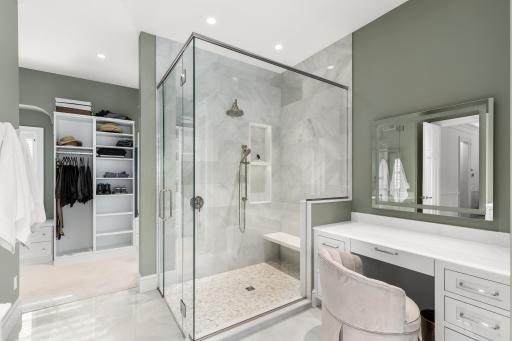 Primary Shower-Vanity-Walk in Closet