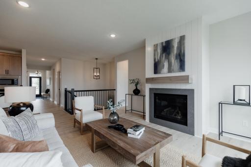The family room. *Photo of similar home with the same layout.