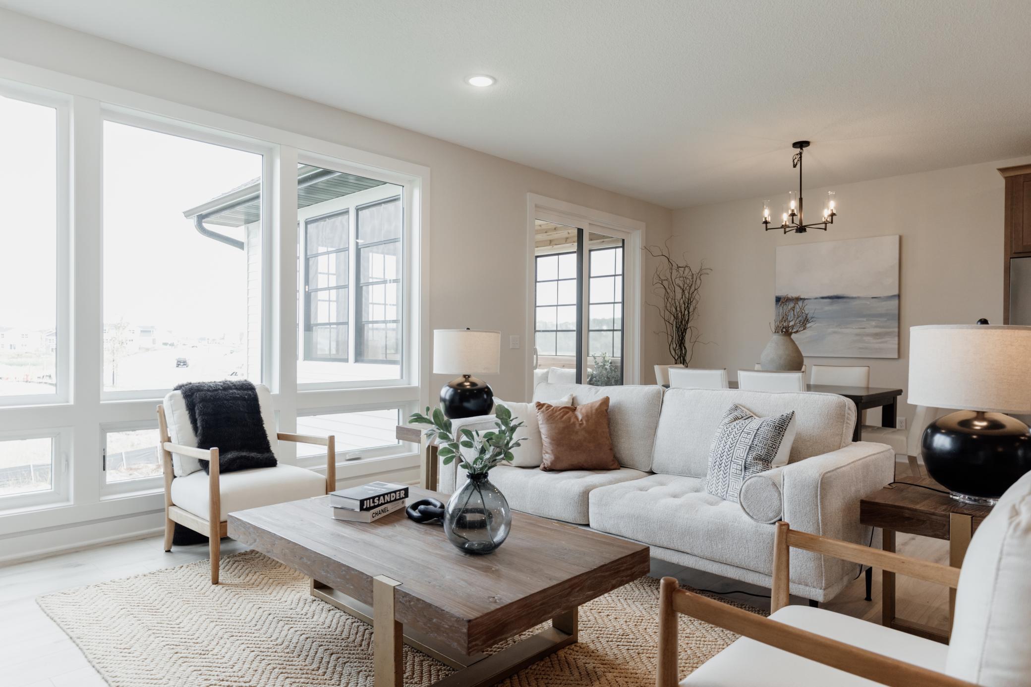 The family room. *Photo of similar home with the same layout.