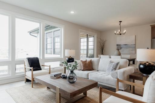 The family room. *Photo of similar home with the same layout.