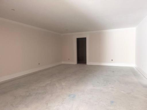 Progress photo of the lower level family room