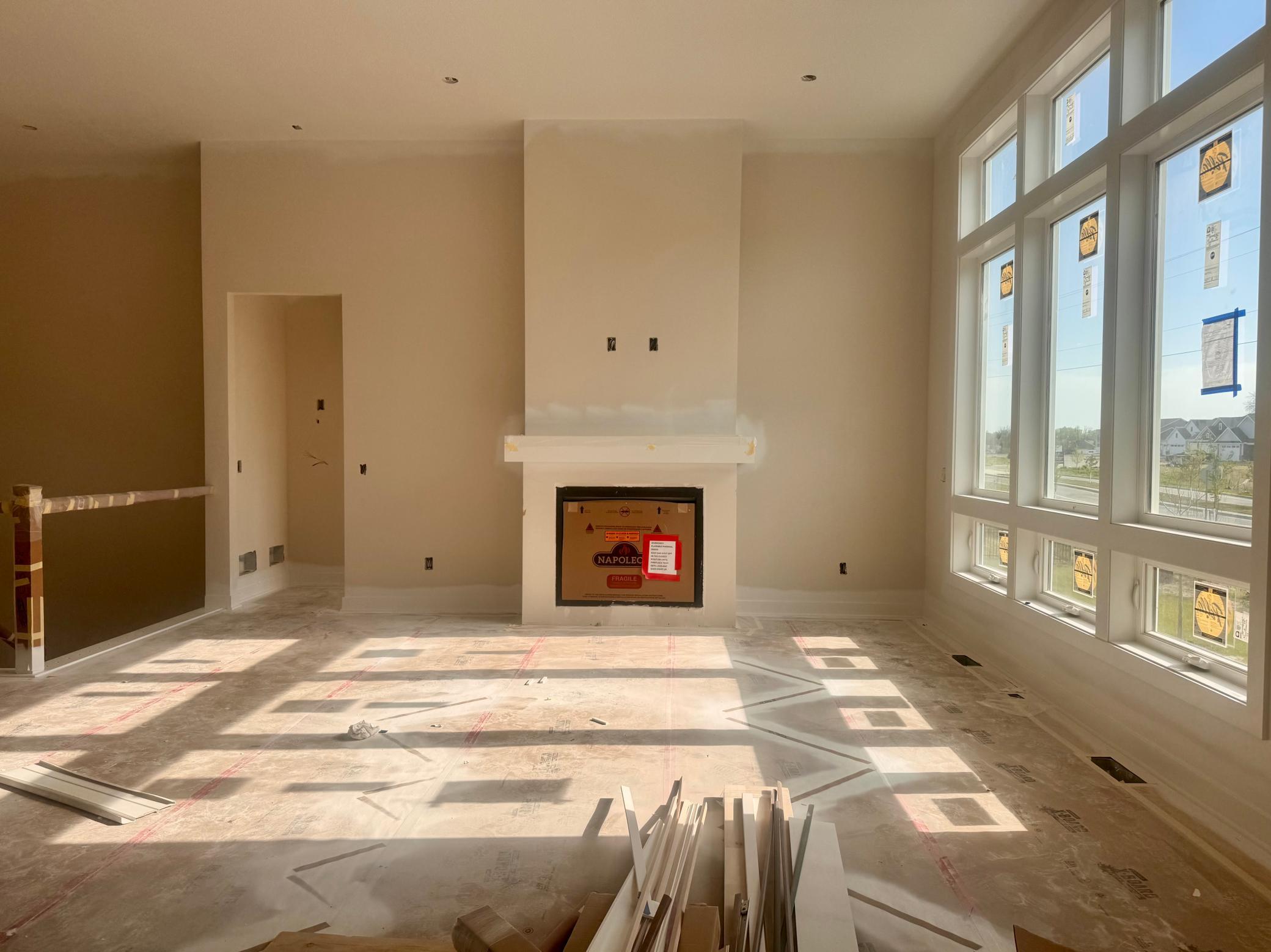 Progress photo of the great room