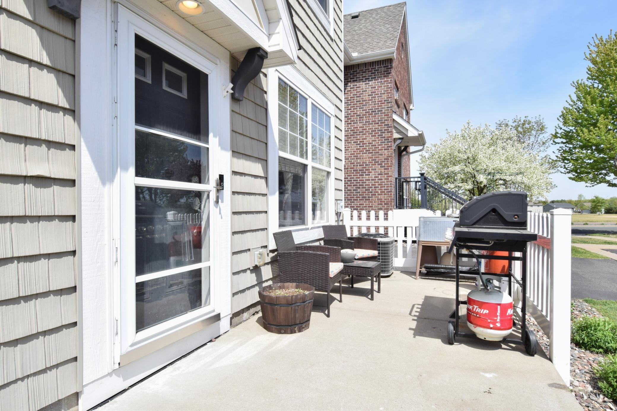 Perfect patio for relaxing, grilling, flowers and being outside on beautiful days.