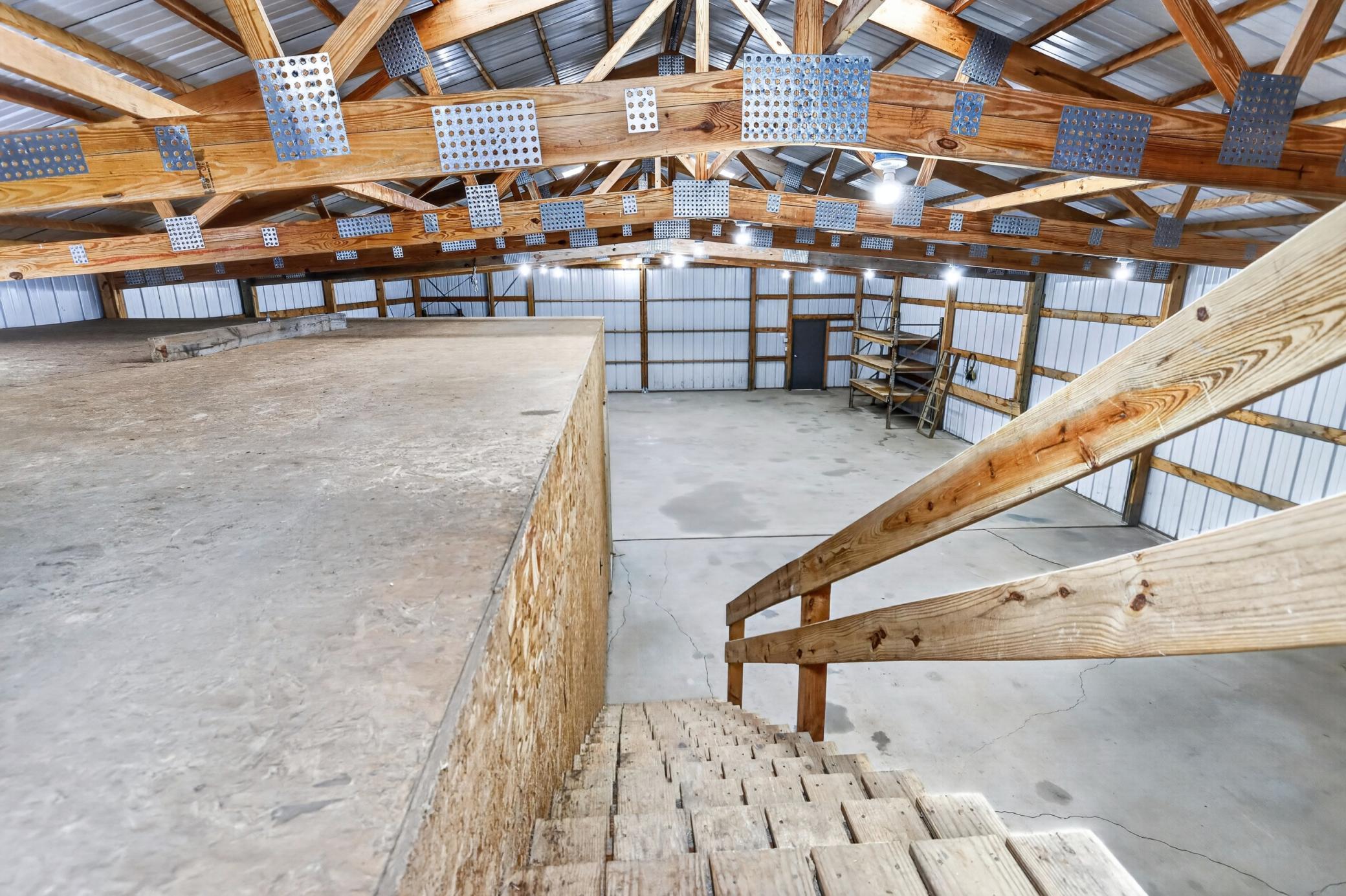 Storage on top of heated work shop