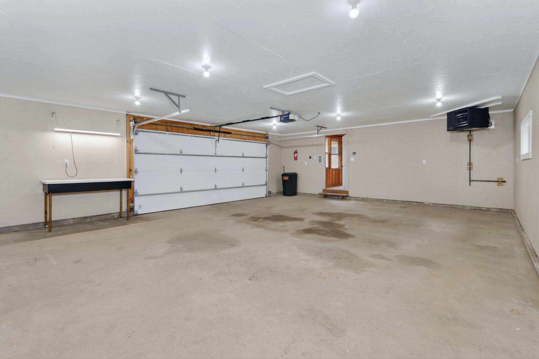 Attached heated garage