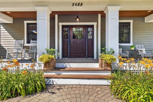 Craftsman style entry door and sidelights