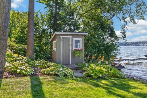 Smaller lakeside shed offers great storage for boat / lake toys and accessories