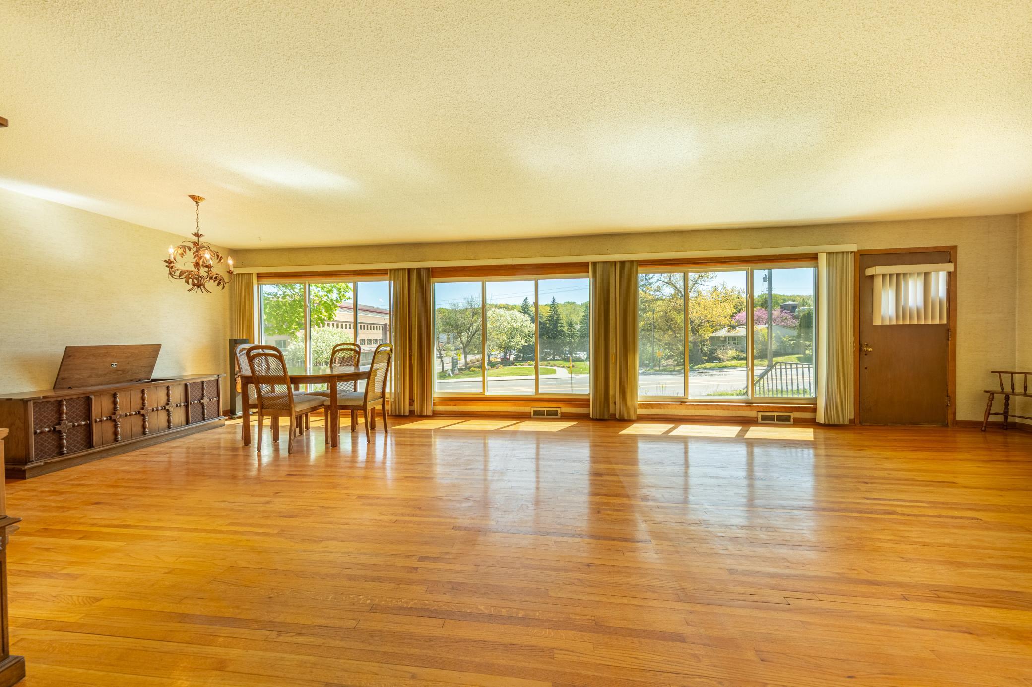 The living/dining room offers tons of space