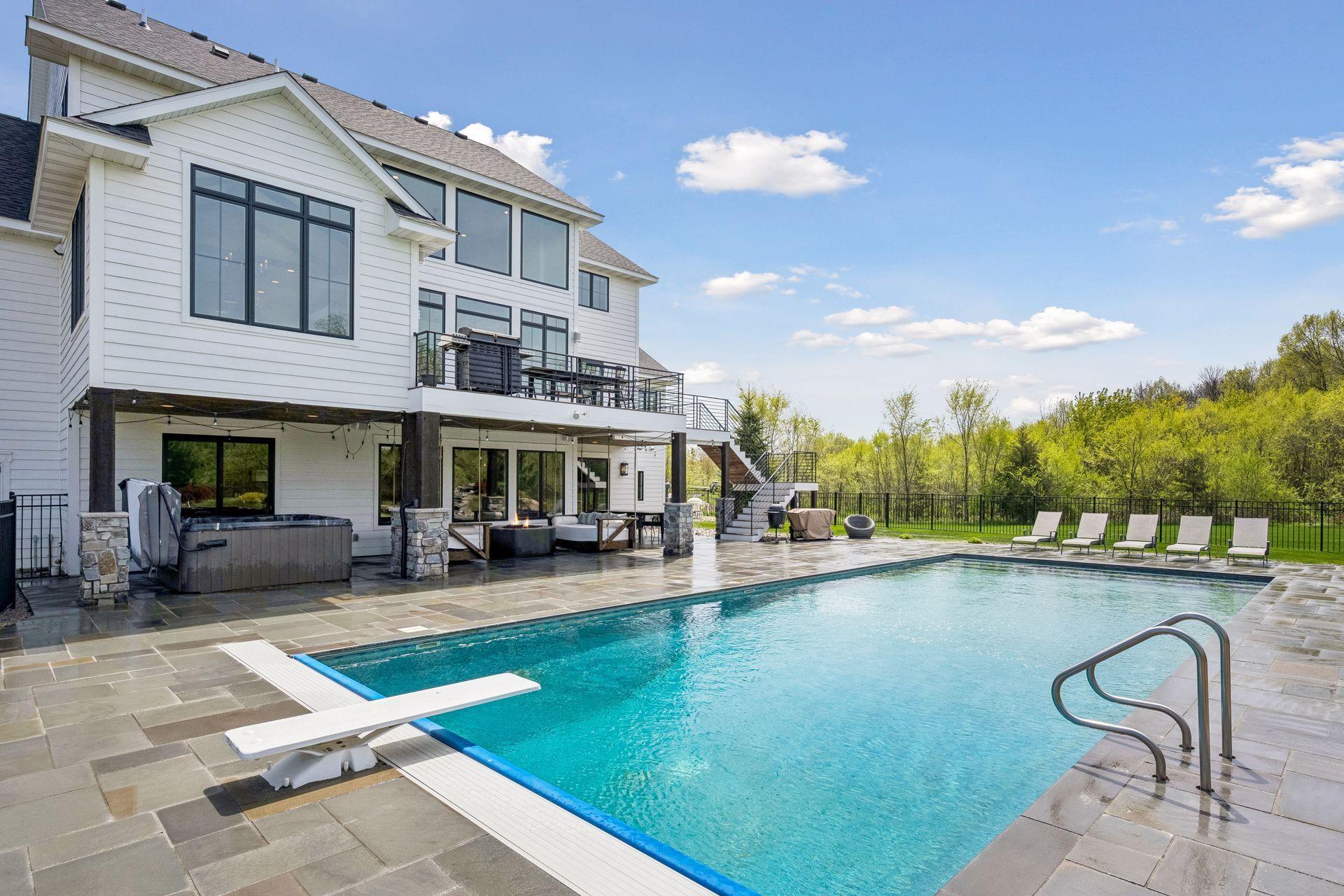 Pool is 49x20 ft with an automatic cover. Also 8ft deep!