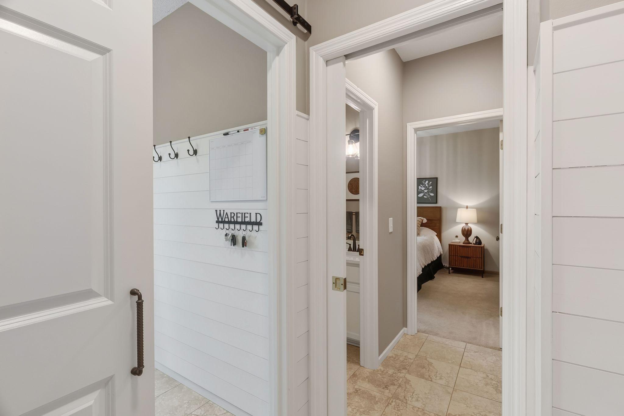 Back entry to mudroom and guest suite