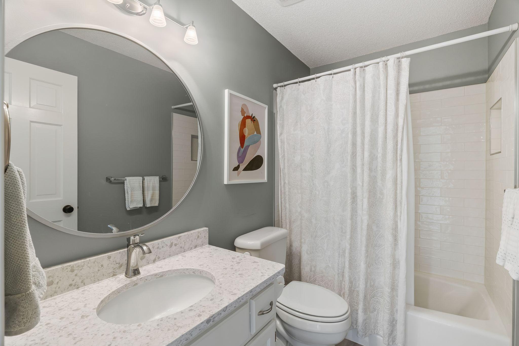 Updated upper level full bath