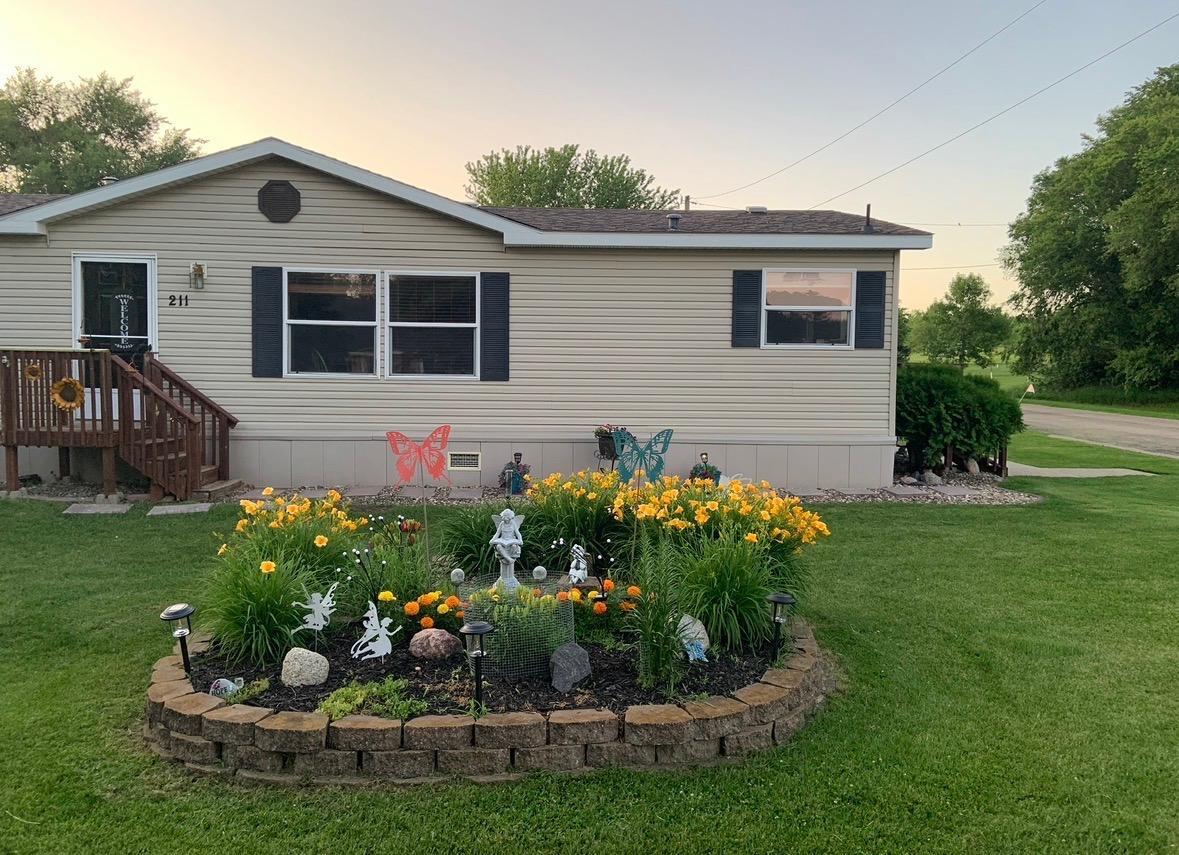Flower beds in full bloom