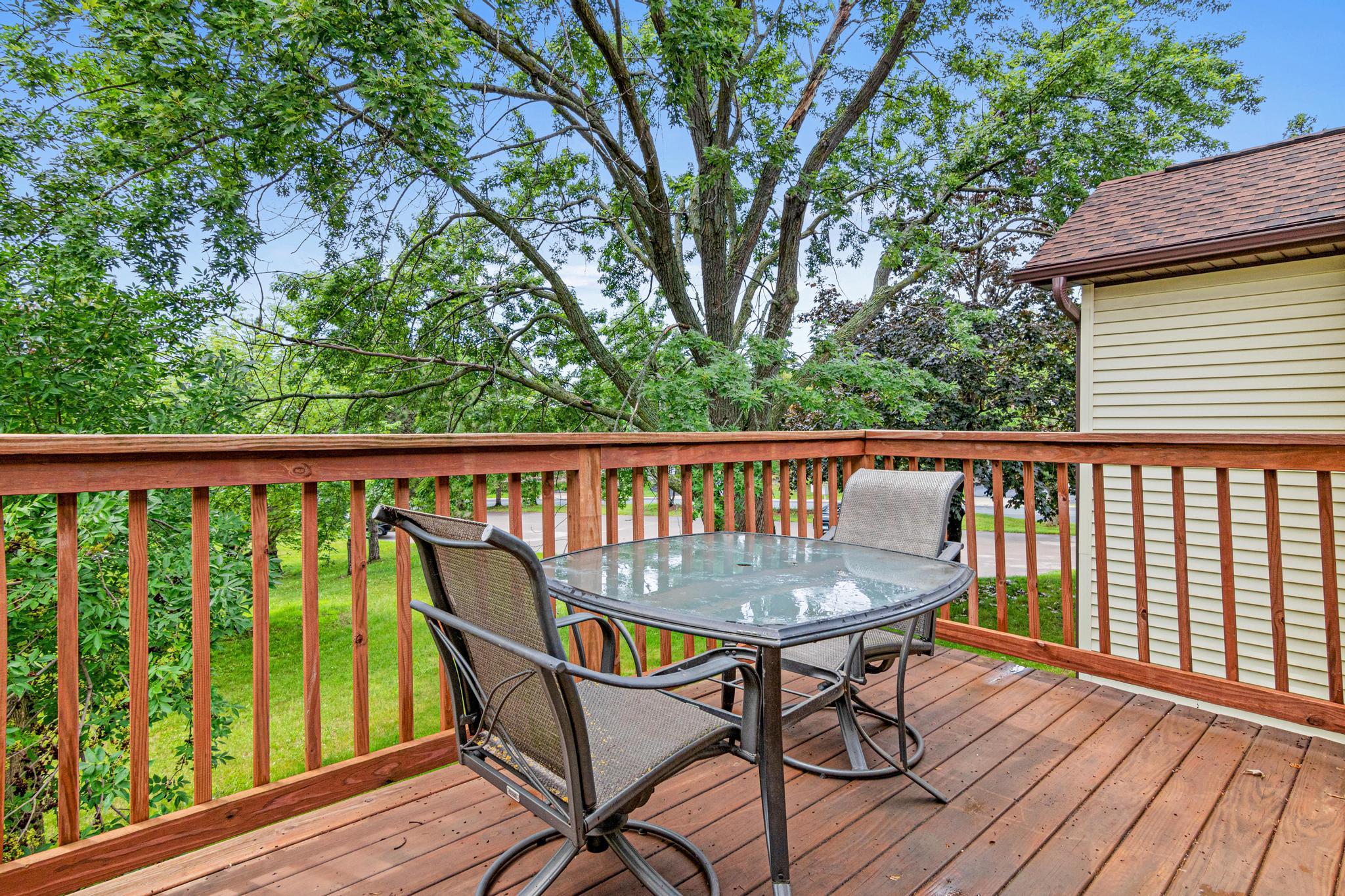 The deck was replaced 2 years ago and is a great spot for your morning coffee.