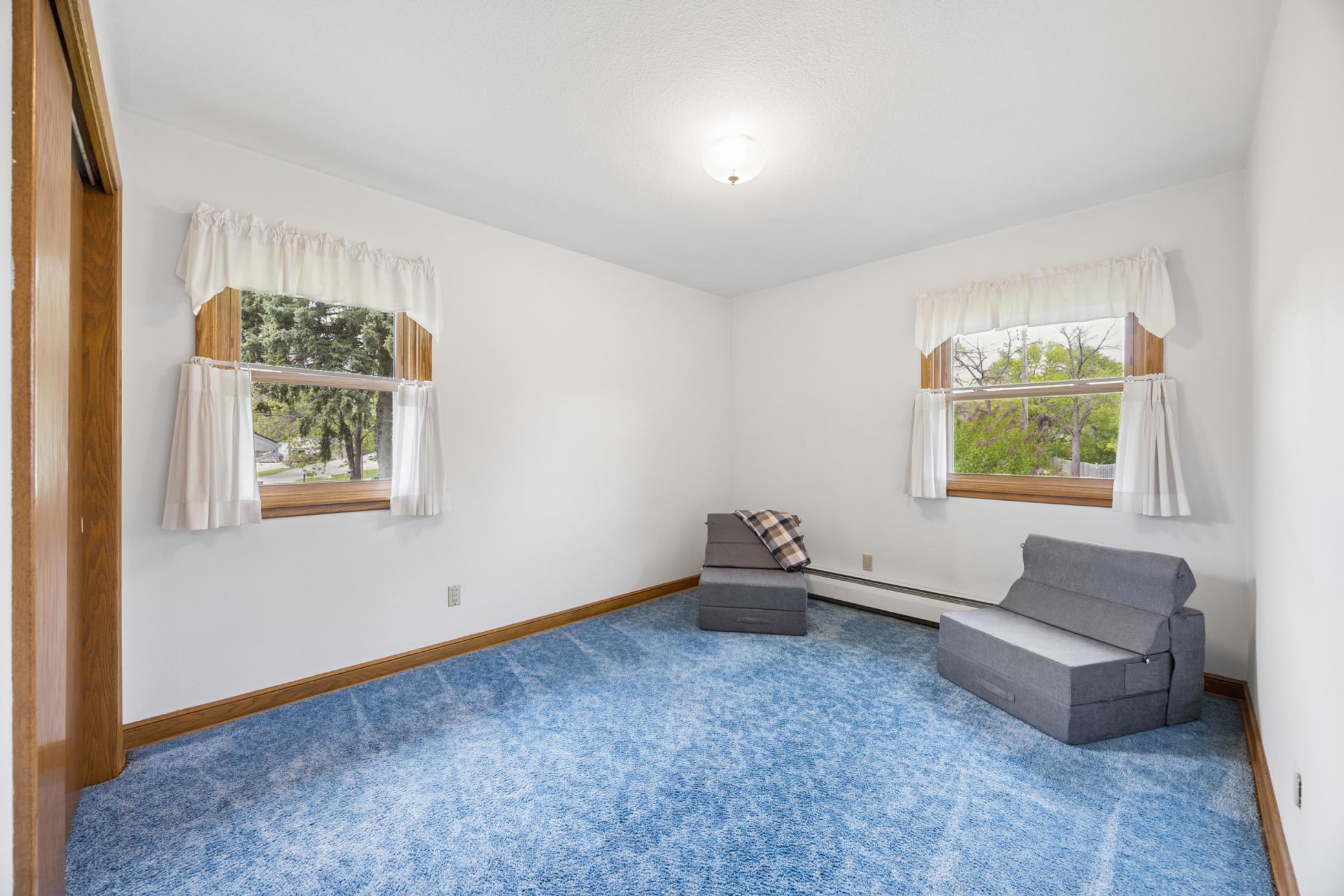 2nd of three bedrooms on one level could also be used for a home office