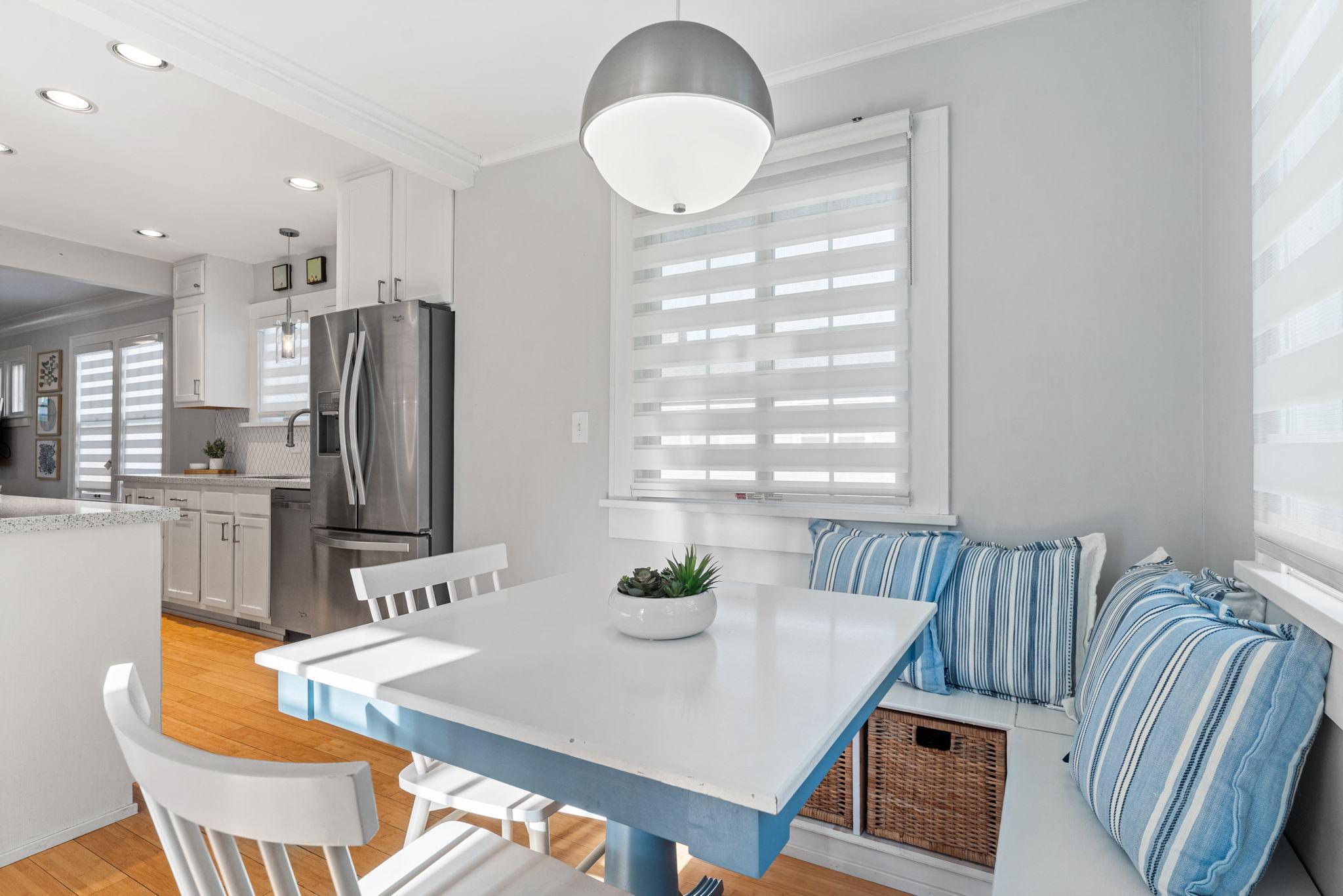 This built in eat in dining space is just off the kitchen.