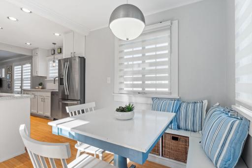This built in eat in dining space is just off the kitchen.