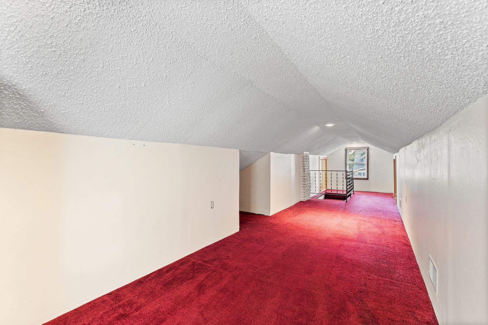 Upper level bonus space-kneel wall storage too!