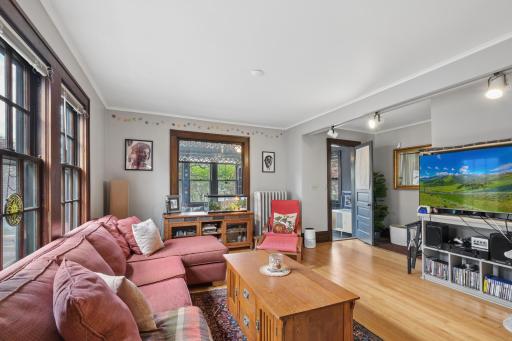 Upper unit featuring gleaming hardwood floors