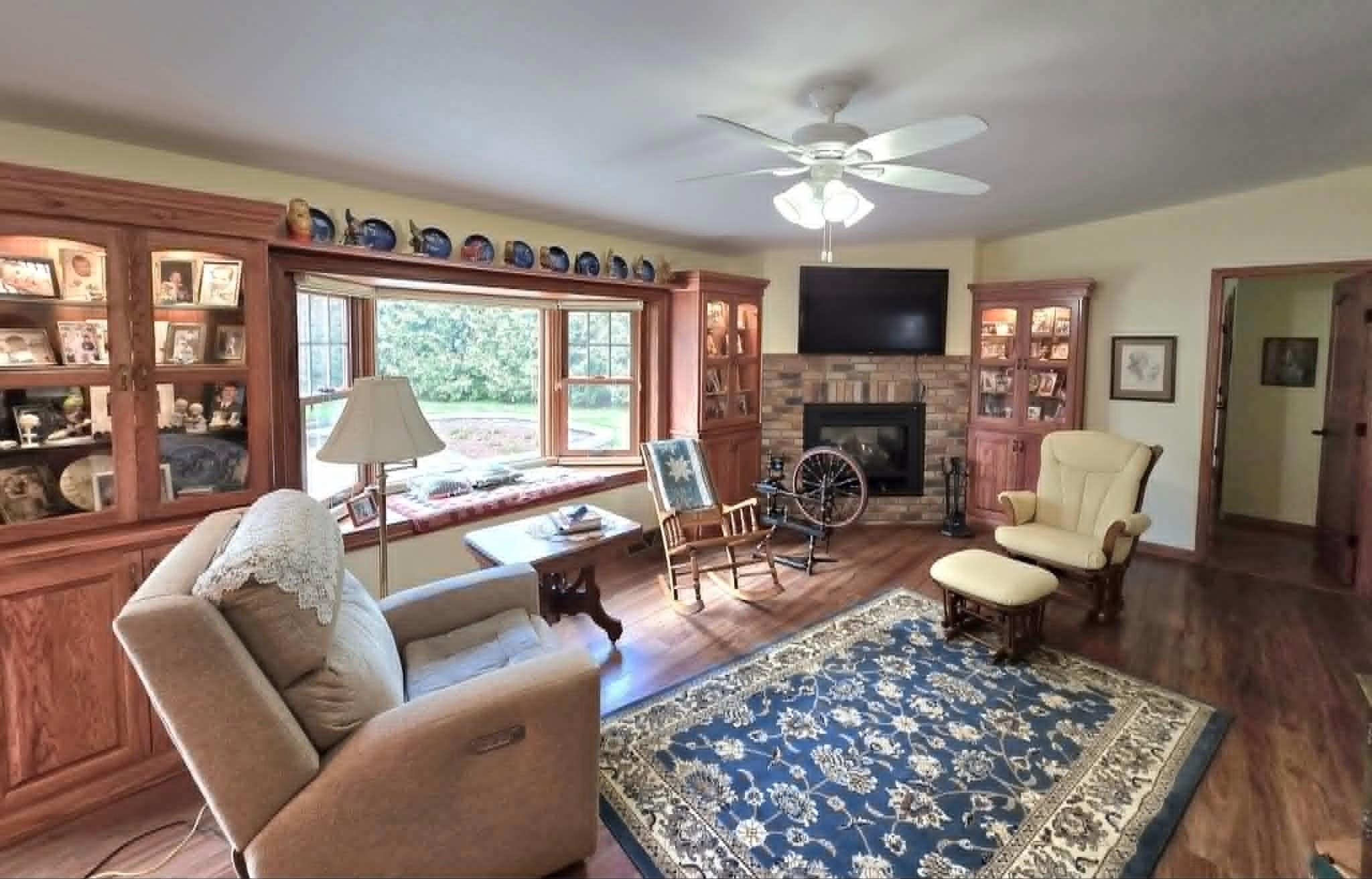 Family room with gas fireplace