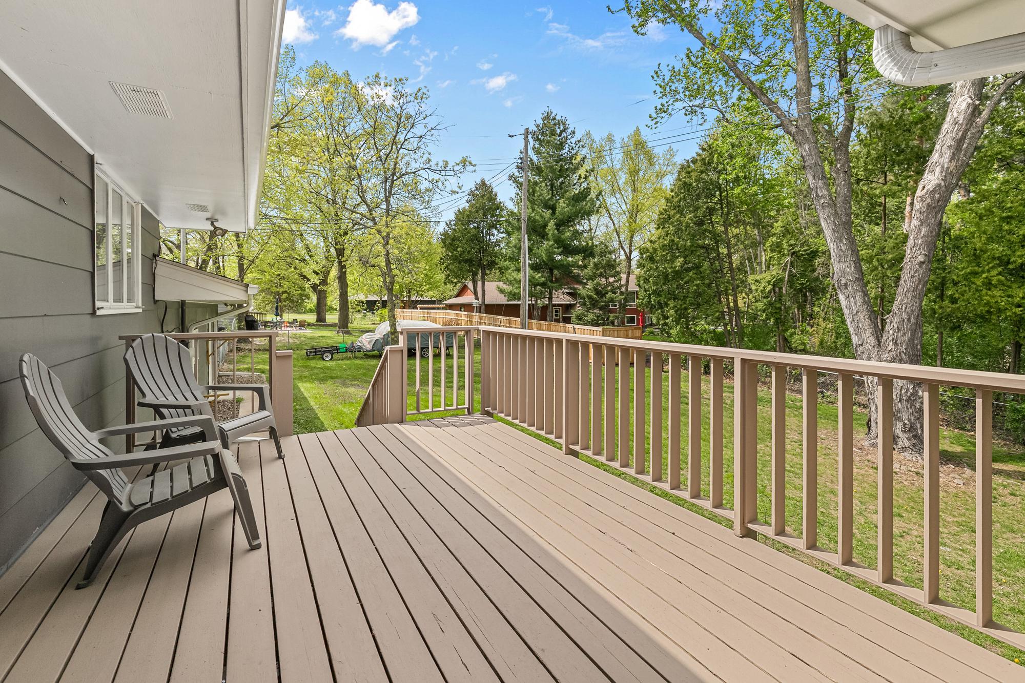 Newly painted deck.