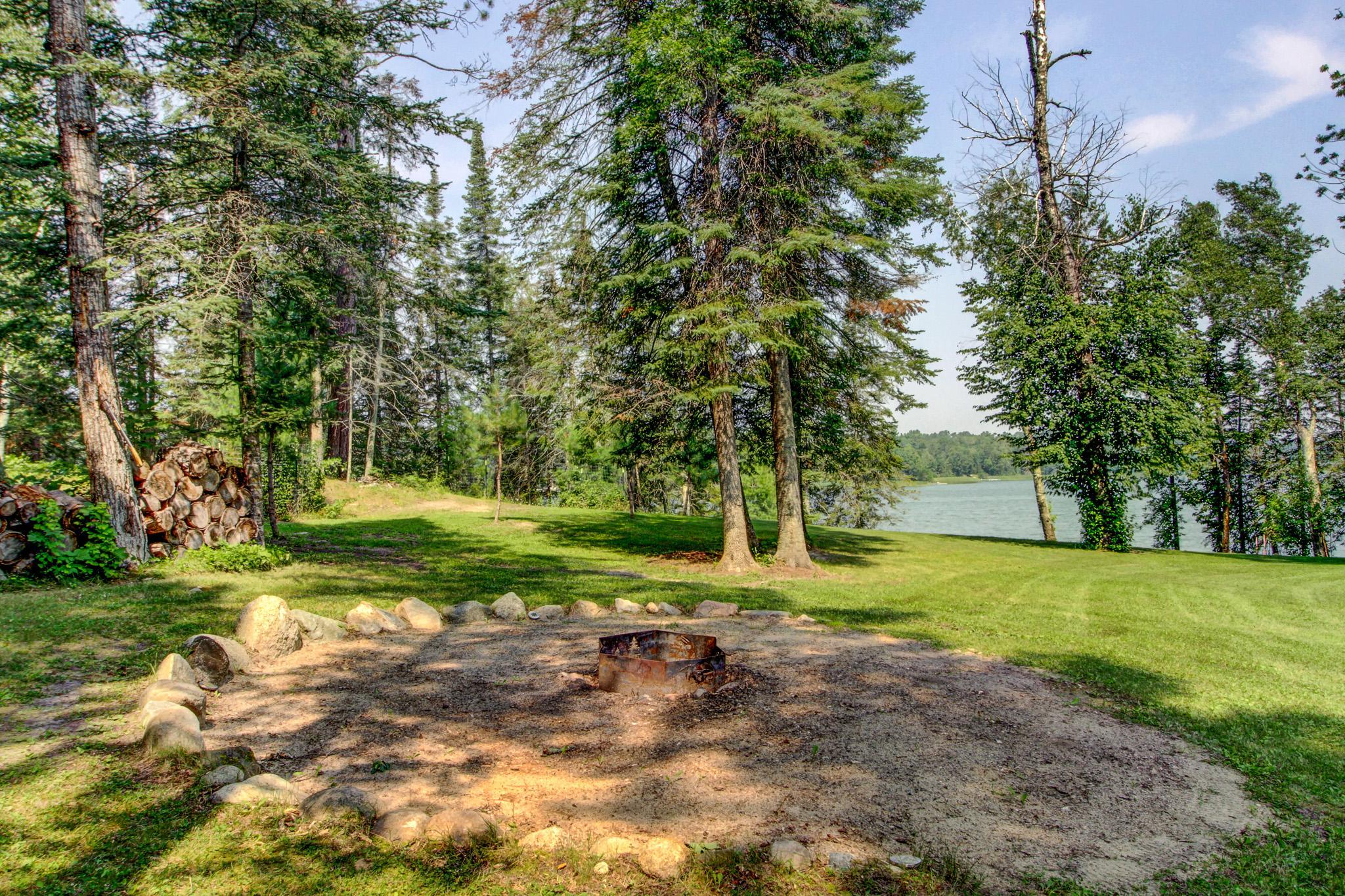 Firepit lake view