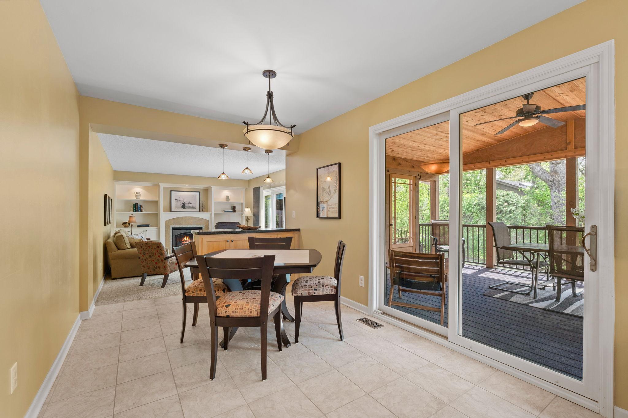 Eat in breakfast nook leading out to large screened in porch