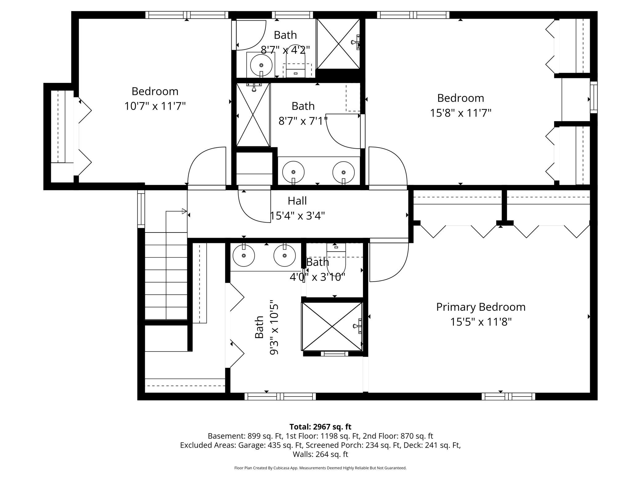 Upper level floorplan