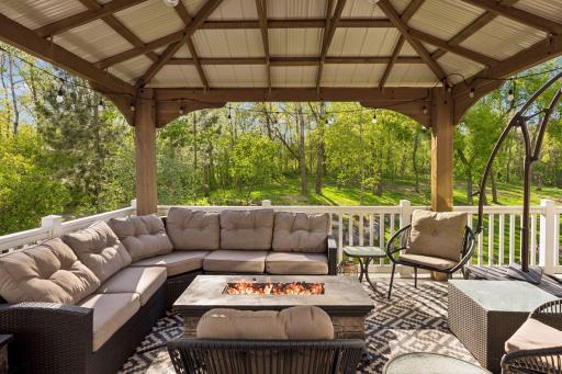 Enjoy shade under the pergola on sunny days.