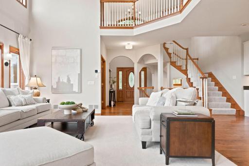 The main floor offers an open concept layout perfect for hosting.