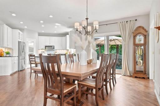 Hardwood floors, stainless steels appliances, and ample storage make this kitchen a dream.