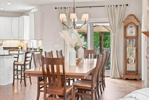 Sliding door off the kitchen invites you to dine al fresco.