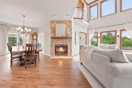 The dining room is centrally located and perfect for gathering loved ones.