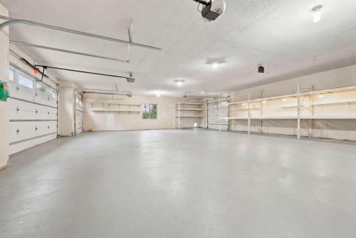 The pass through garage offers convenience.