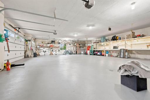 No shortage of workspace or storage in this garage.